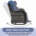 thumbnail image 5 of Unnifurnzi Outdoor Swivel Rocker Patio Chairs-Outdoor Swivel Rocking Chairs with Side Table 3 Pieces PE Wicker Patio Furniture Set for Porch Deck Balcony Garden-Gray/Blue, 5 of 7