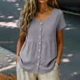 thumbnail image 5 of Linen T Shirts For Women Lightweight Linen Blouses For Women Loose Fit Tee Shirt Women Beach Vacation Tshirts Beach Tops For Women Gauze Shirts For Women Linen Clothing For Women, 5 of 8