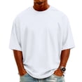thumbnail image 3 of Inglocry Mens Casual T-Shirts Short Sleeve Lightweight Oversized Summer Tee Crew Neck Tops White 2XL, 3 of 5