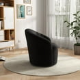 thumbnail image 2 of SEYNAR Modern 360 Degree Swivel Accent Chair Set of 2, Velvet Upholstered Barrel Armchair with Button Tufted Back, Vanity Chair for Living Room(Black), 2 of 13