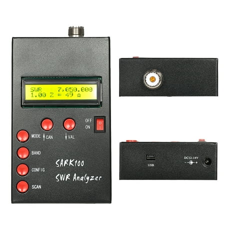 SARK100 1-60MHz HF ANT SWR Antenna Analyzer Meter Standing Wave Tester for Ham Radio Hobbyists Impedance Capacitance
