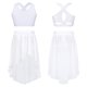 thumbnail image 1 of Children Girls Ballet Gymnastics Outfits Dance Class Training Performance Dancewear Sleeveless Crop Top with High-Low Skirt8 Gong Bohan LED, 1 of 2