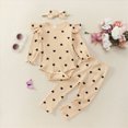 thumbnail image 3 of HCNTES Baby Girl Clothes Fall Winter Newborn Baby Girl Clothes Outfits Infant Ruffle Heart Print Romper Pants Bow Headband Cute Toddler Baby Girl Clothes Set, 3 of 4