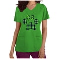 thumbnail image 3 of lcziwo Womens 2025 Happy St. Patrick's Day Scrub Tops Short Sleeve Shamrock Graphic Tees Nurse Uniform T Shirt with Pocket Green M Sales Prime, 3 of 7