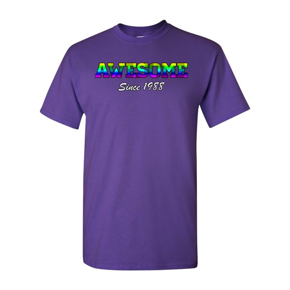 Awesome Since 1988 Colorful Gift Novelty DT Adult T-Shirt Tee