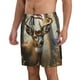thumbnail image 2 of Balery American Wildlife Deer Forest Traje de Baño Estilo Hawaiano para Hombre, Shorts de Secado Rápido con Bolsillos-Medium, 2 of 6