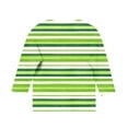 thumbnail image 4 of Tauxra Chandail de la Saint-Patrick pour Adultes, T-Shirt à Manches 3/4 Imprimé Col Rond, T-Shirt Graphique Trèfle Décontracté à Manches Longues pour Activités Festives, 4 of 6