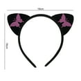 thumbnail image 5 of rygai Sweet Non-slip Flocking Cloth Club Headband Cute Butterflies Print Cat Ears Hair Hoop Hair Accessories,Black, 5 of 7