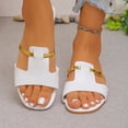 thumbnail image 6 of Domuza Women's Casual Versatile Flat 2026 Spring Summer Trendy Textured Comfortable Beach Sandals White 8.5（EU-41）, 6 of 7