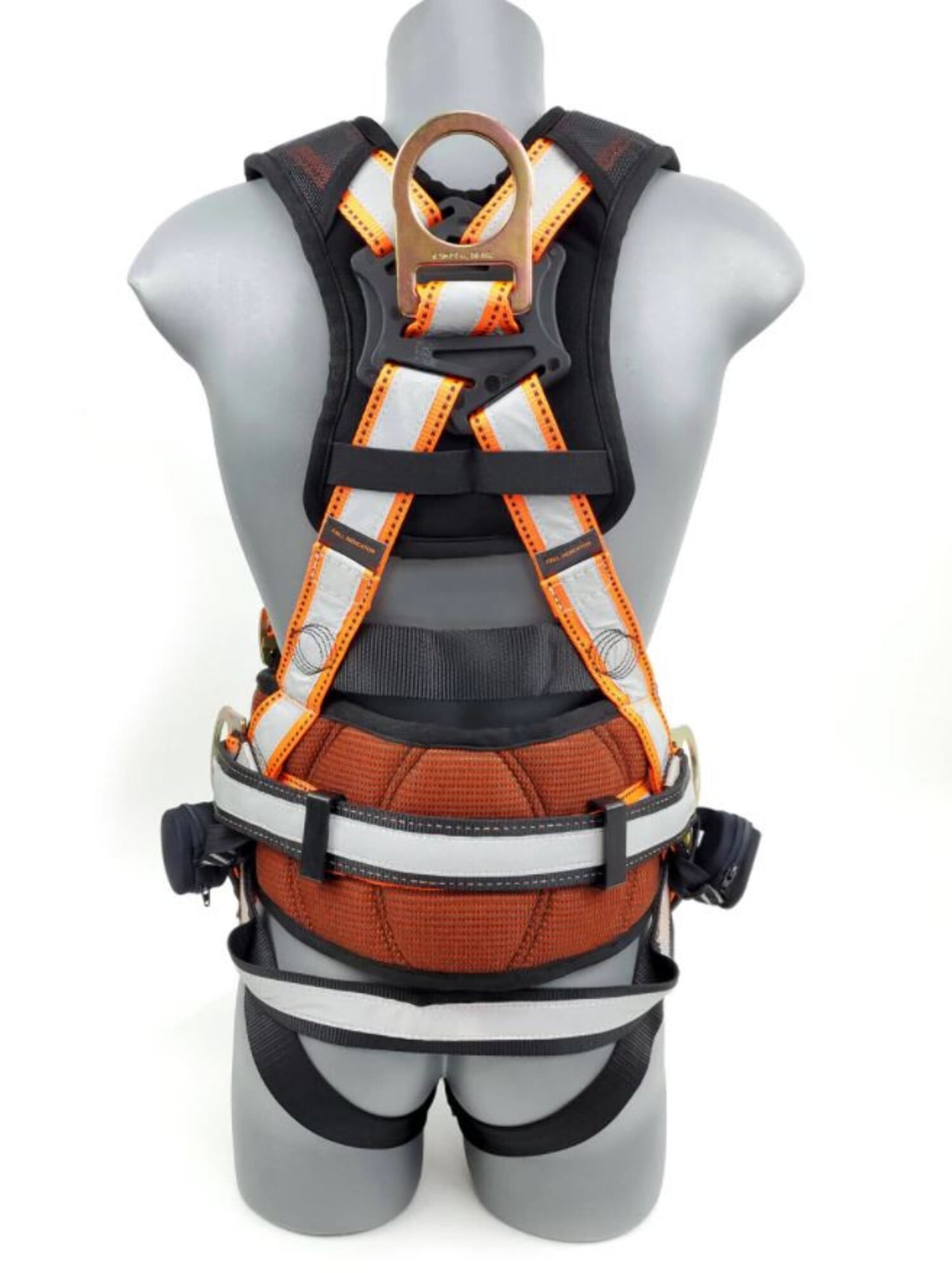 Frontline Fall Protection 100RCTB Combat Reflective Construction Full Body Harness with Tongue Buckle Legs and Trauma Straps | 5 Points of Adjustability | Positioning Belt | OSHA & ANSI Comp