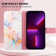thumbnail image 4 of Allytech Moto G60 Case Wallet,Stylish Marble Folding Kickstand Full Body Protection Shockproof Cards Pocket Wrist Strap Wallet Cover for Motorola Moto G60 - White Purple, 4 of 7