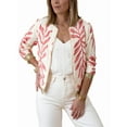 thumbnail image 2 of Women'S Full Zip Up Linen Casual Jackets Loose Boho Jacket Long Sleeve Tree Leaf Outerwear Mixed Color 1 L, 2 of 8