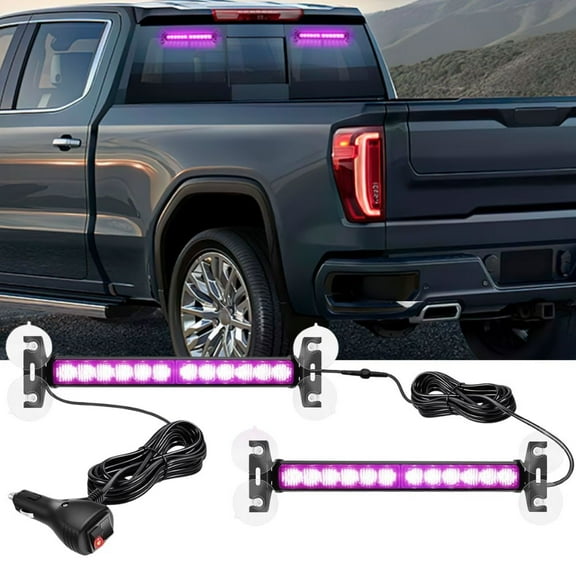 Nilight 24LED Emergency Strobe Traffic Advisor Light Bar 2 in 1 Purple Dash Warning Safety Flashing Lights Front/Rear Windshield Construction Lights for Trucks Cars