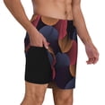 thumbnail image 3 of Picia Circular Stripes pattern Mens Swim Trunks with Compression Liner Stretch Beach Shorts Quick Dry with Zipper Pockets No-Chafing Board Shorts-X-Large, 3 of 9