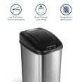 thumbnail image 5 of Nine Stars Automatic Kitchen Trash Can, 13 Gallon Stainless Steel, Motion Sensor Hands-Free Soft-Close Lid Garbage Bin, Silver, 5 of 8