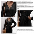 thumbnail image 1 of Vestido De Lápiz De Suéter De Cintura Con Lazo,Vestido Corto De Manga Larga De Punto Con Cuello En V Para Mujer Vestidos De Suéter De Túnica Durabilidad Mejorada, 1 of 10