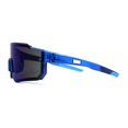 thumbnail image 3 of Mens Oversize Trendy Futuristic Wrap Half Rim Sport Plastic Sunglasses Blue Mirror, 3 of 4