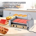 thumbnail image 3 of Whizmax Rouleau pour Hot-Dog en Acier Inoxydable, Machine de Cuisson pour Saucisses avec Double Contrôle de Température, Capuchon en Verre, Couvercle en Acrylique, Étagère Chauffe-Petits Pains, Plateau d'Égouttement d'Huile Amovible, Rouleau pour Hot-Dog pour Usage Commercial et Domestique, 3 of 7