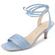 thumbnail image 1 of Sandalias de Tacón de aguja Allegra K con Cordones Arriba punta Abierta para Mujer Azul 36, 1 of 7