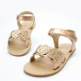 thumbnail image 2 of Quealent Little Kid Girls Sandal Size 13 Girls Sandals Children Flat Toe Sandals Flower Beach Shoes Little Girls Sandals Sandals for Outer Baby Slides Rose Gold 11, 2 of 5