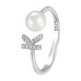 thumbnail image 3 of Anillo de plata con diamantes y perlas sintéticas, diseño de nicho para mujer, anillo de 26 letras, anillo de personalidad simple, 3 of 6