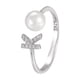 thumbnail image 3 of Anillo de plata con diamantes y perlas sintéticas, diseño de nicho para mujer, anillo de 26 letras, anillo de personalidad simple, 3 of 6