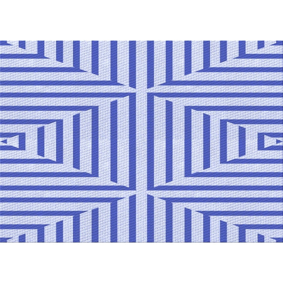 Ahgly Company Machine Washable Indoor Rectangle Transitional Heavenly Blue Area Rugs, 4' x 6'