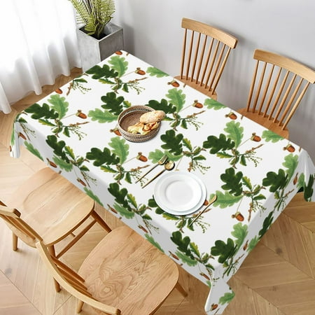 

Tablecloth Acorn Oak Leaf Background Table Cloth For Rectangle Tables Waterproof Resistant Picnic Table Covers For Kitchen Dining/Party(60x90in)