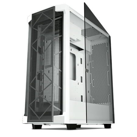 Segotep Phoenix T1 E-ATX Full-Tower PC Gaming Case Tempered Glass Side Panel, Cable Management/Optional 360mm Water Cooling, Supports up to 7 Fans (Phoenix T1 White)