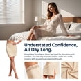 thumbnail image 5 of Women's High Waist Modal Half Slip Skirt, Lace Trim Side Slit Anti-See-Through Underskirt, Knee Length Seamless Lining Slip for Under Dresses, 5 of 8