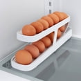 thumbnail image 1 of Dispensador de huevos para refrigerador de 2 niveles Portahuevos de cocina con desplazamiento automático (blanco) Likrtyny  Para estrenar, 1 of 4