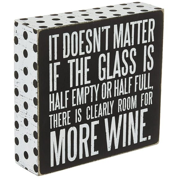 Primitives by Kathy Polka Dot Trimmed Box Sign, More Wine