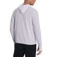thumbnail image 5 of Men's Sun Protection Hoodie Full Zip Lightweight Cooling Long Sleeve Athletic Shirt with Thumb Holes for Fishing Hiking Outdoor,L,Gray, 5 of 8