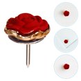 thumbnail image 1 of KONTONTY 60 Pcs Épingles à Pousser Fleur de Rose Rouge Pointes Décoratives pour Pouce pour Bureau et Utilisation sur Planche en Liège, 1 of 8