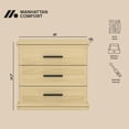 thumbnail image 4 of Clifford Traditional Nightstand in Natural Oak (3-Drawer), 4 of 10