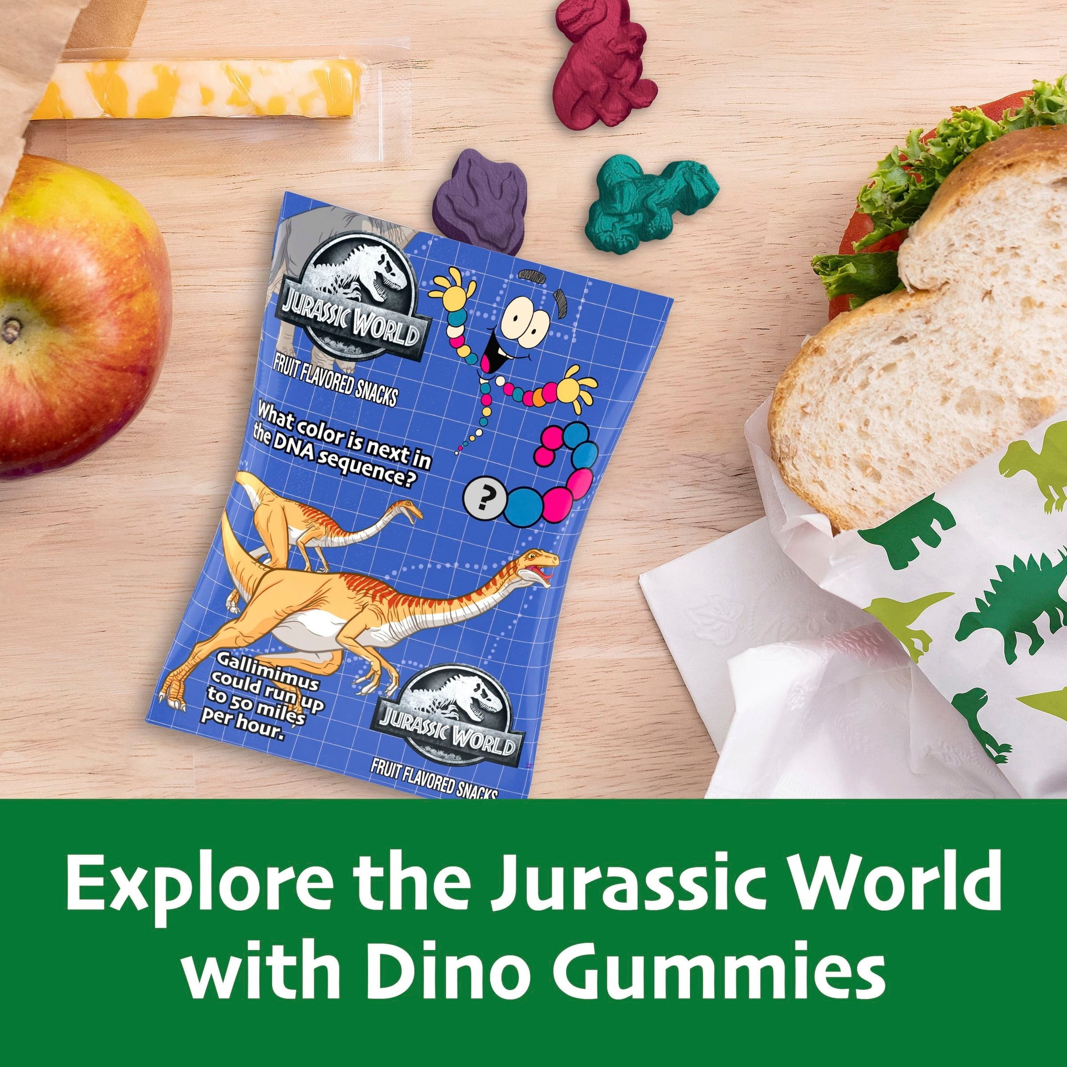 Jurassic World Fruit Flavored Snacks, Gluten Free, Kids Snacks, 10 Ct, 8 oz