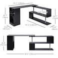 thumbnail image 3 of HOMCOM 55" L-Shaped Desk 360° Rotating Corner Computer Desk for Home Office, 3 of 10