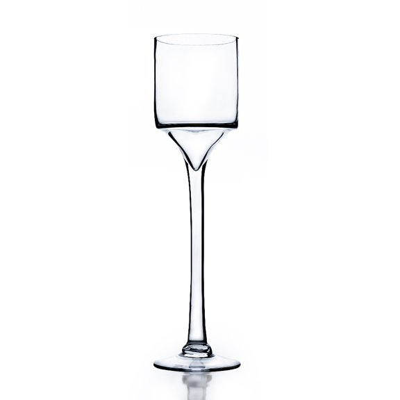 WGV Stemmed Candle Holder Vase  - 4" Wide x 18" Height, Good quality, Heavy Weighted Base - 1 Pc