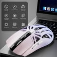 thumbnail image 2 of Purple Wireless Gaming Mouse, 10000 DPI, Tri-Mode 2.4GHz/Bluetooth/Wired, 6 Buttons with Digital Display, Silent Click, Rechargeable, Customizable Macro & RGB Backlight for PC/Mac/Laptop, 2 of 8