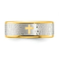 thumbnail image 4 of Auriga Fine Jewelry Stainless Steel Brushed and Polished Yellow IP-plated Lord's Prayer 8mm Band Size 7, 4 of 7