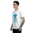 thumbnail image 2 of Blue Jellyfish T-Shirt for Men Cotton 100% Summer Tops Women Fashion Casual Short Sleeves Round Collar Short-Sleeve Couple Top Tees, 2 of 6