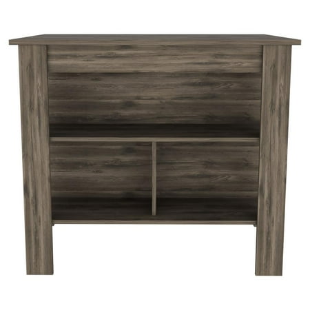 Depot E-Shop Delos Kitchen Island With 3 Open Shelves 4 Legs Dark Brown