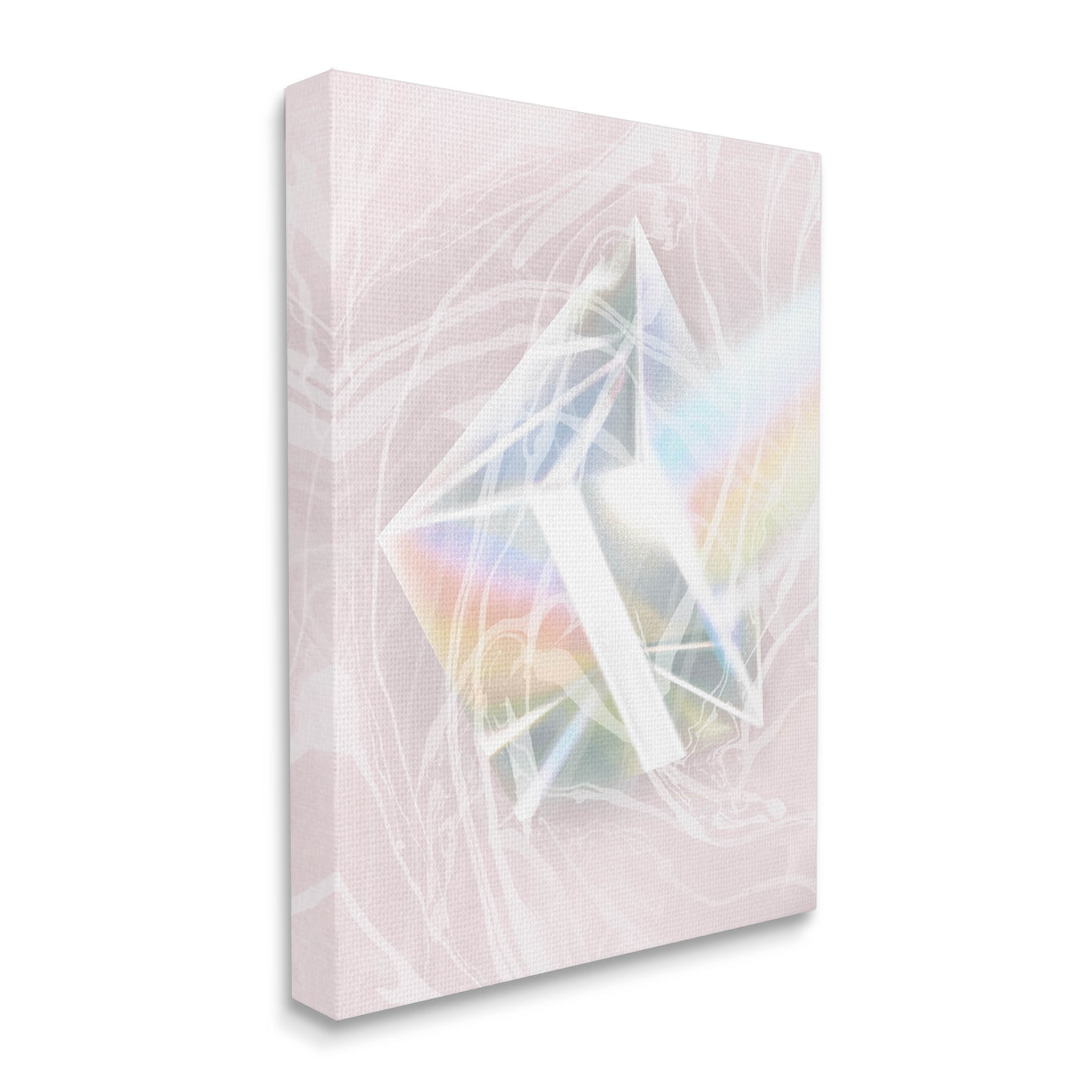 Pastel Prism Rainbow Reflection Abstract Graphic Art Gallery Wrapped Canvas Print Wall Art