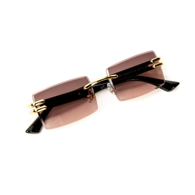 Stylish Square Rimless Gold Frame Stylish Burgundy Gradient  display picture 2