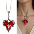 thumbnail image 2 of Alloy Gothic Necklace Stylish Red Heart And Thorn Necklace Perfect For Daily Wear Or Special Occasions, 2 of 8