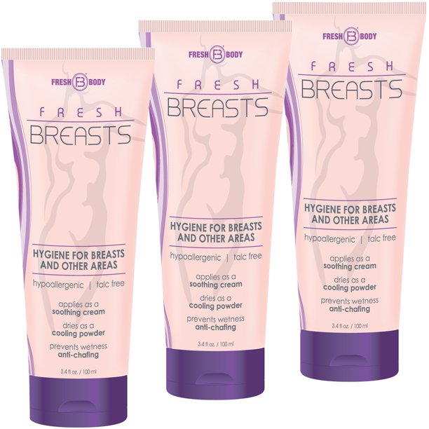 Fresh Breasts by Fresh Body 3.4oz (3 Pack) Antiperspirant Liquid