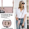 thumbnail image 2 of Crossbody Wallet Case for Samsung Galaxy S22 Ultra 5G, Card Slot Phone Case with Zipper Pocket Kickstand Purse Hand Strap Cover with Removable Crossbody Wrist Strap Flip Case - Rose Gold, 2 of 14