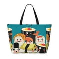 thumbnail image 2 of Fotbe I Love Sushi Bolsa de Viaje para Playa - Resistente al Agua, Bolsa Tote de Gran Capacidad y Ligera con 7 Bolsillos para Mujeres y Hombres, 2 of 7
