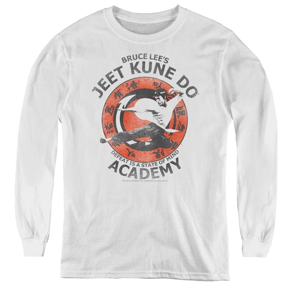 Bruce Lee Jeet Kune Youth Long Sleeve T-Shirt Tee White