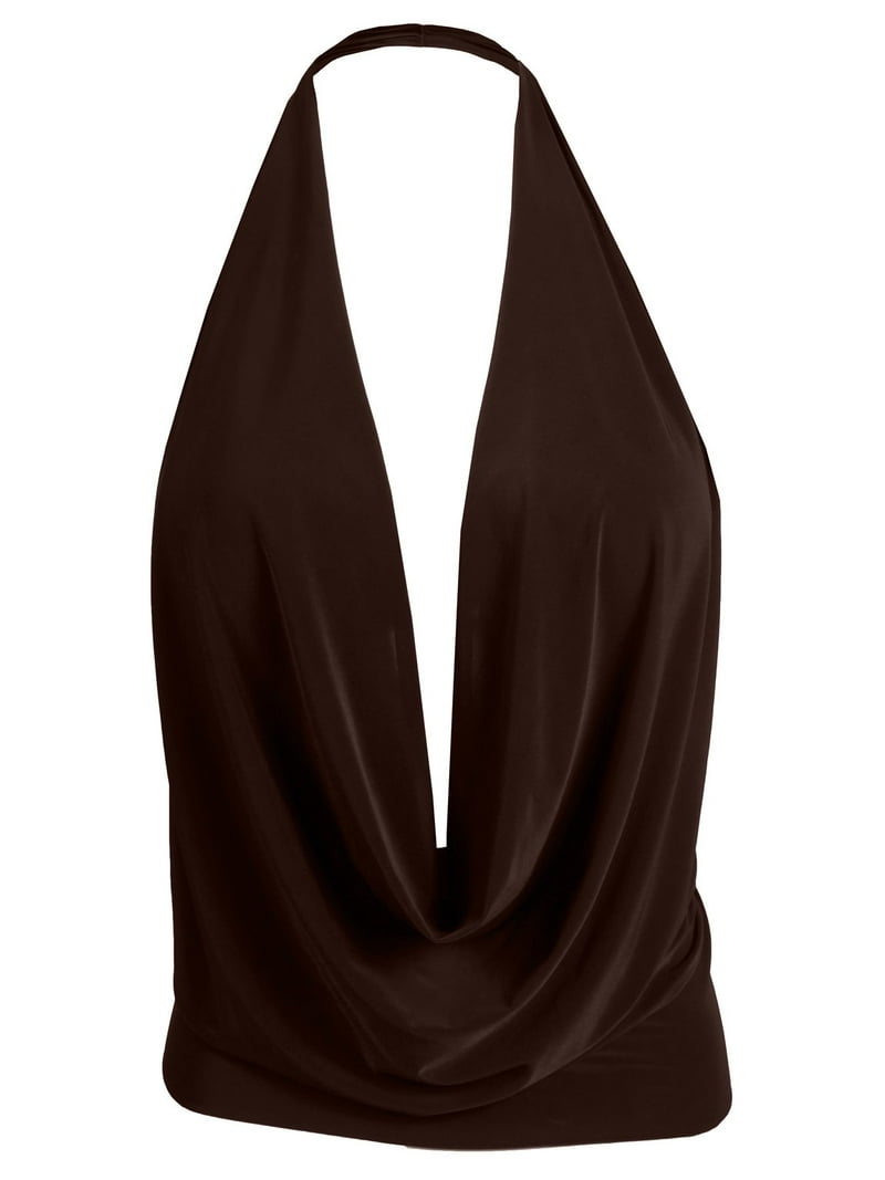 J. METHOD Women's Sleeveless Halter Neck Lightweight Low Cut